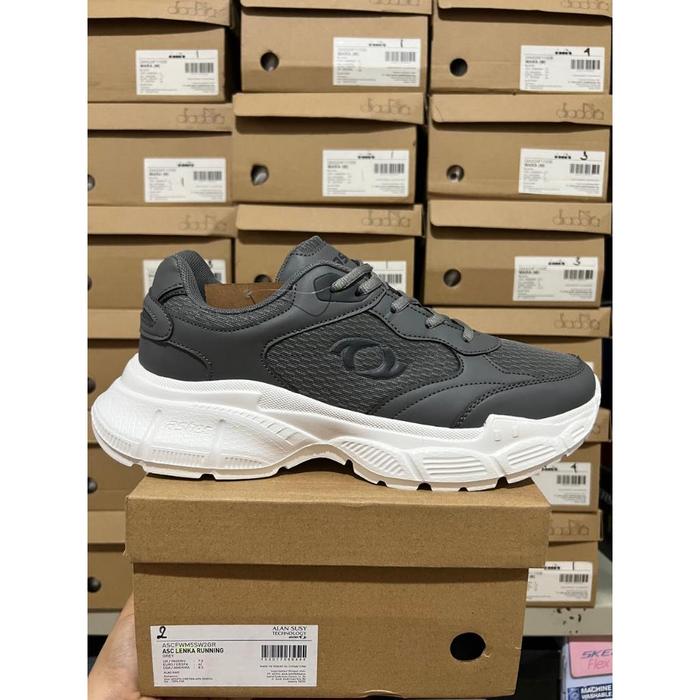 Ast Lenka Running Grey Men Shoes Original Karet
