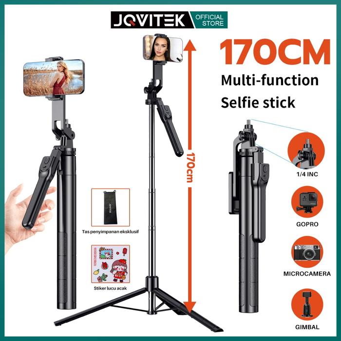 Jqvitek TR13 Tongsis Tripod Bluetooth 170cm Fill light Tongsis Tripod Remote Tongsis hp Bluetooth 4i