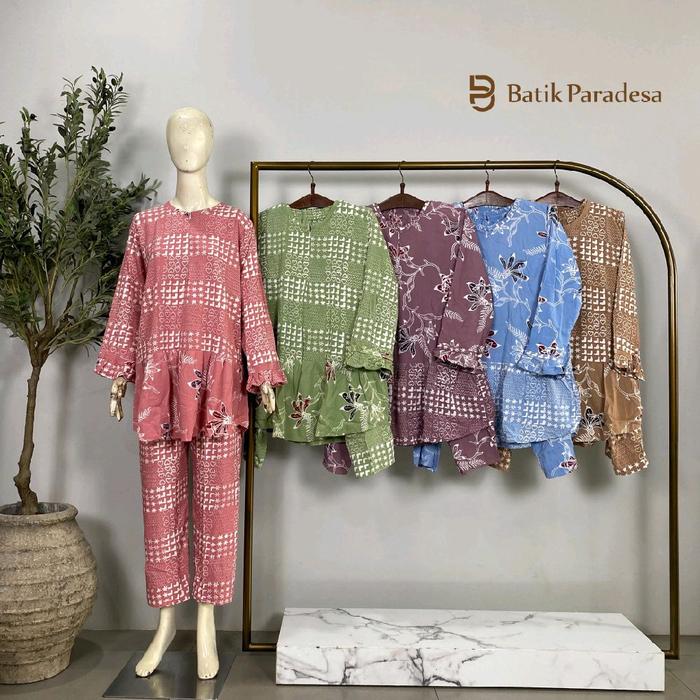 Daster Batik Pekalongan Daster Busui Setelan Celana Panjang Rekha Resleting Colet All Size Batik Par