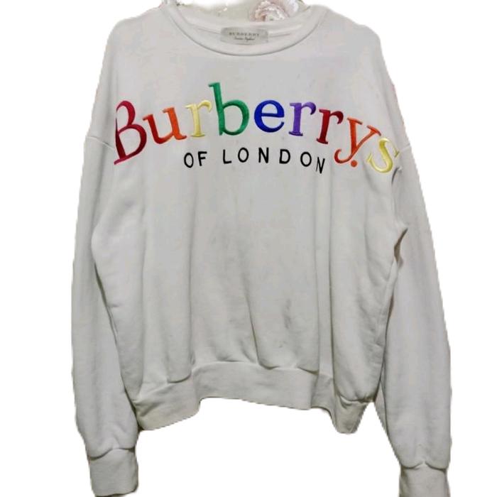 crewneck Burberry second big logo white