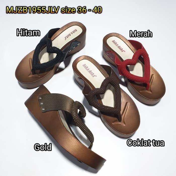 MJZB1955JLV BARA BARA ORIGINAL jelly sandal jepit wanita sendal japit karet import barabara cewek
