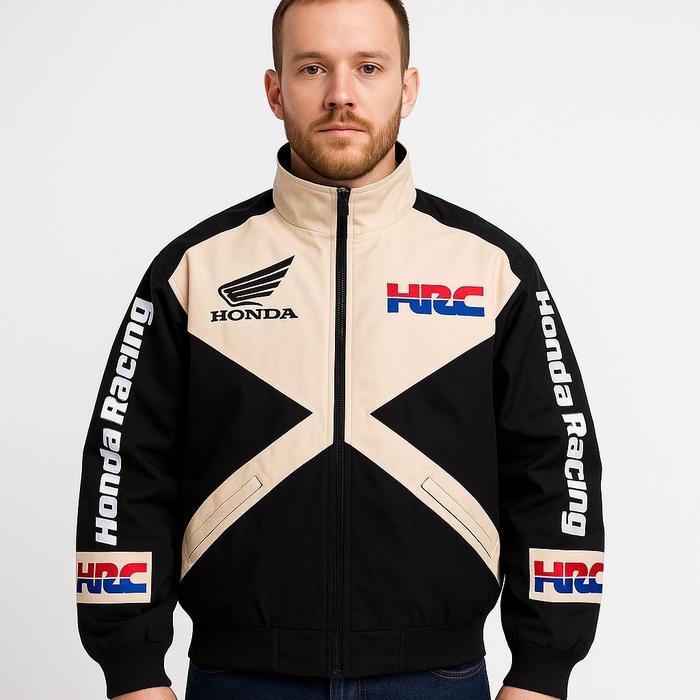 Jaket Honda HRC Vintage Logo Bordir Katun Jepang
