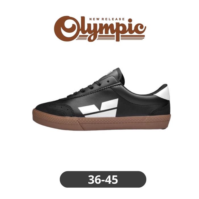 Sepatu Ventela Olympic Black Brown Casual Sneakers Shoes Kasual Hitam Coklat Olahraga Pria