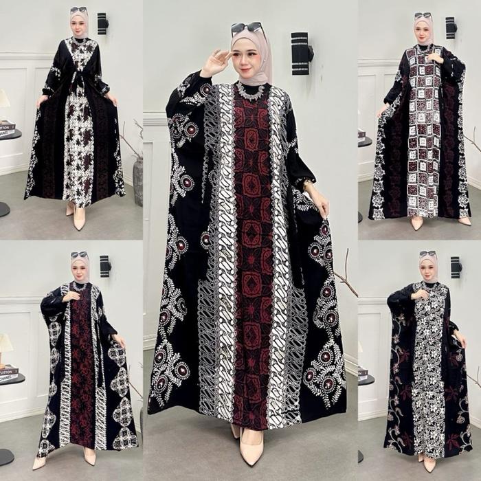 Hasa Store - Kaftan Cap Tiara - Kaftan Jumbo Busui Dress Batik Muslim Syari