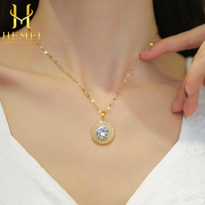 HEMEI H273 Kalung Titanium Klasik Gold