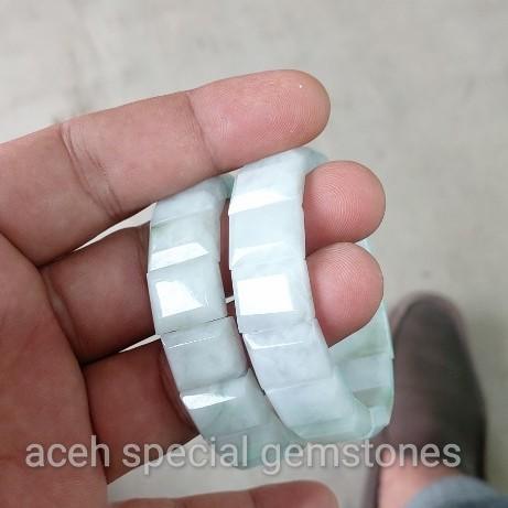 gelang batu giok ice jade / jadeite jade asli aceh,  gelang giok cutting, giok asli, giok aceh, giok