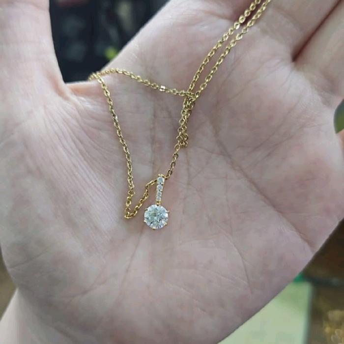 Kalung liontin ubs millie molly emas asli 375 love hati mata putih