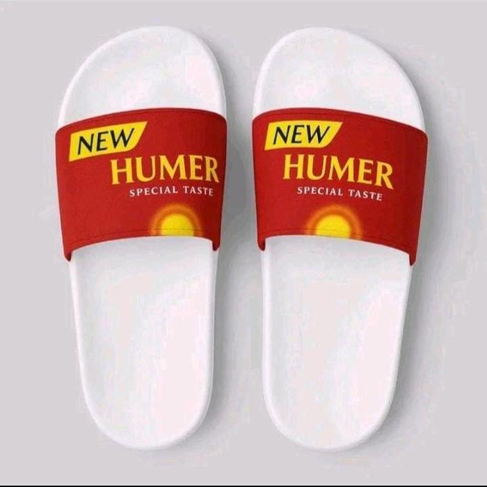 sandal slop New Humer Merah bahan karet