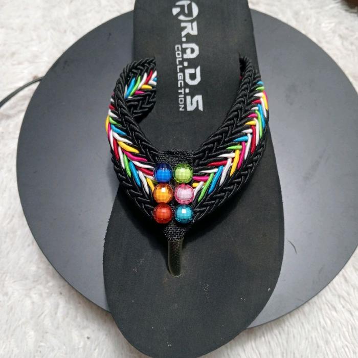 jepit kepang bali hitam rads sandal wanita manik ceko fashion cewe
