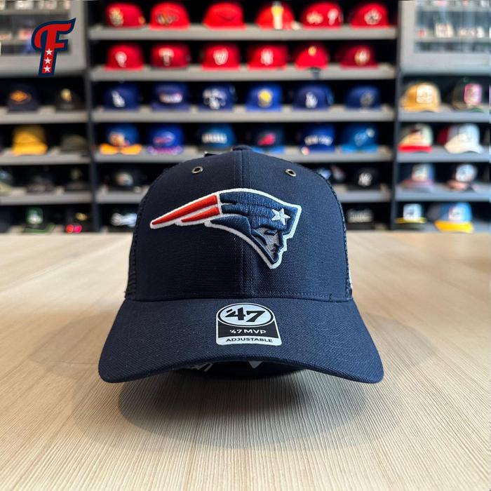 Topi Carhartt x  NFL New England Patriots Collab 47 MVP Navy Trucker Snapback Hat Original