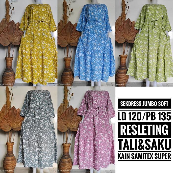 PREMIUM Sekdress Rianti Jumbo | Daster Gamis Jumbo Terbaru Busui Resleting Depan Wanita Dewasa Batik