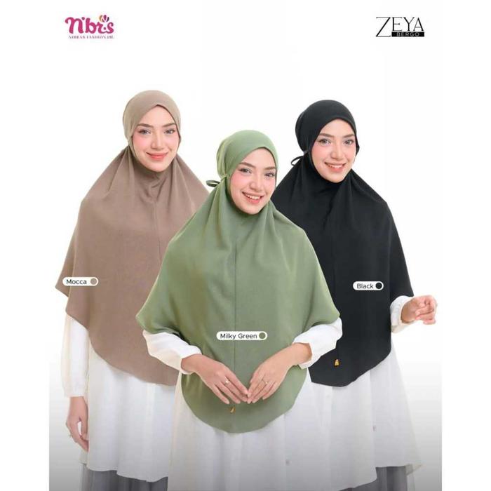 Hijab Instan Syari Elegan Bergo Nibras Zeya Model Terbaru Bahan Premium