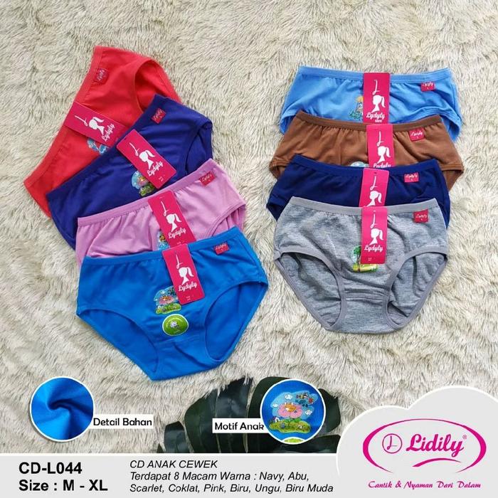 lydyly 044  6pc & 3pc -  celana dalam ANAK cewek LYDYLY 044 2-9 TAHUN - CD ANAL CEWEK LYDYLY - CD LY