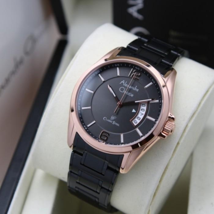 jam tangan pria alexander cristie ac8289 black gold