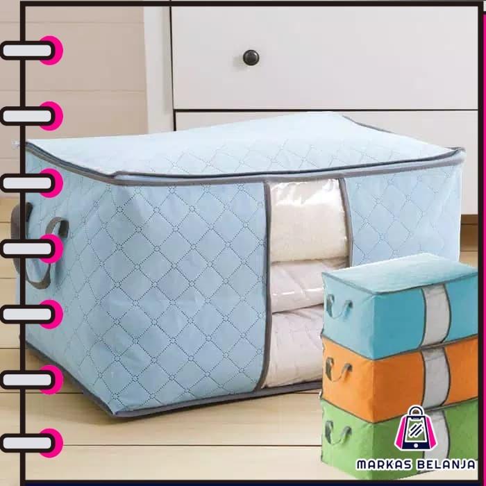HL0037 Bamboo Storage Box Tempat Penyimpanan Baju Organizer Model Tidur Y1031