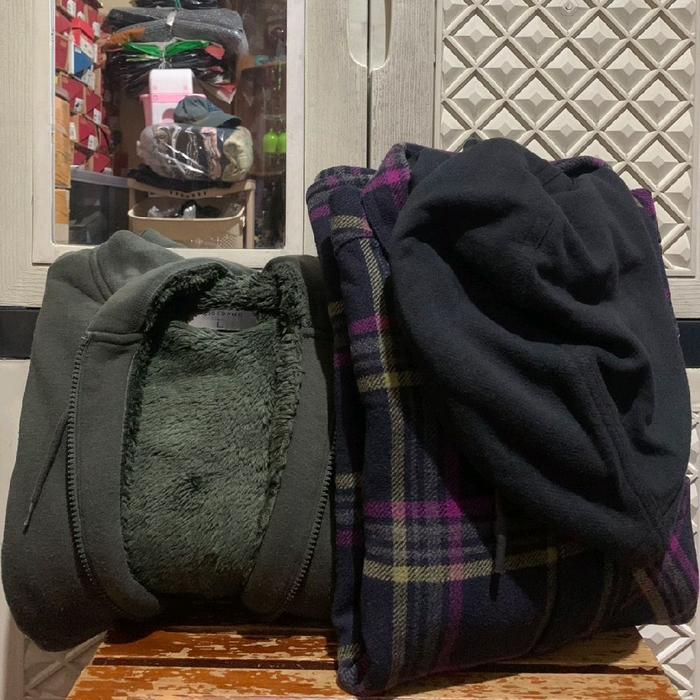 ORIGINAL OUTERWEAR WOOL PULL & BEAR JACKET PLAID GIORDANO HOODIE SHERPA ZIPPER MULTI COLOUR STRIPE