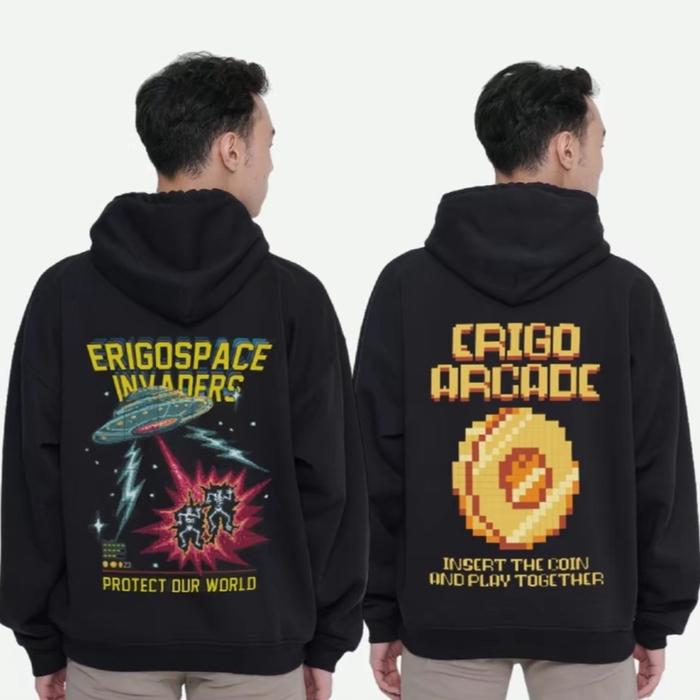 Hoodie erigo store hitam obersize