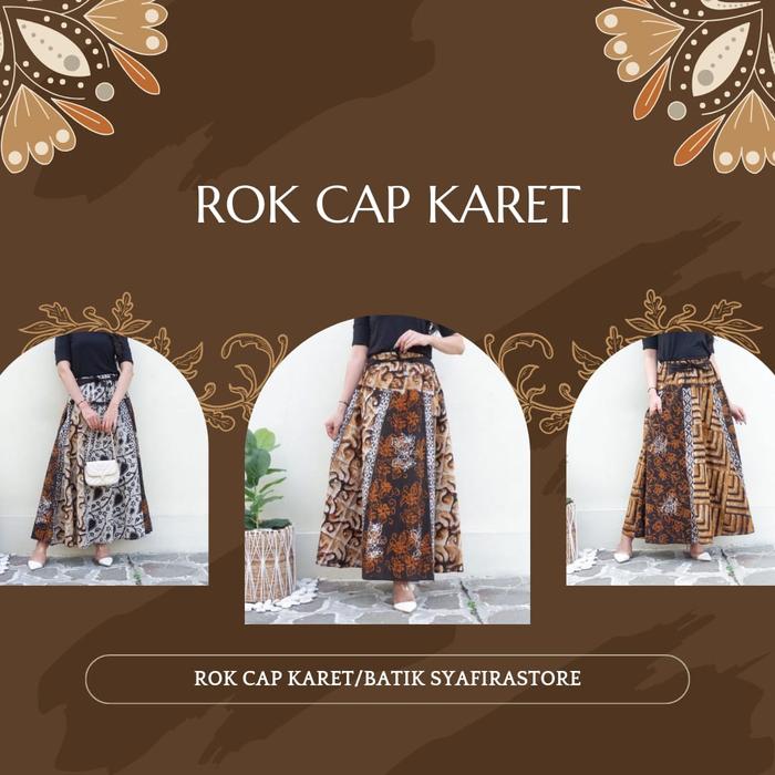 ROK BATIK CAP HANDMADE PREMIUM | MODEL PINGGANG KARET | ROK BATIK WANITA | ROK PANJANG DEWASA ROK KL