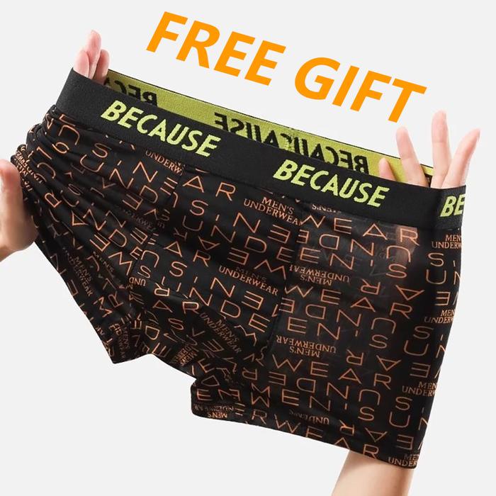 (FREE GIFT Selama persediaan masih ada) CD03 Pakaian Dalam Pria Motif Fashion Seamless Boxer dengan 