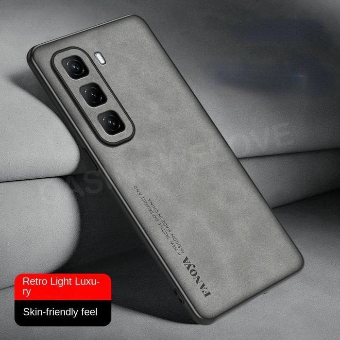 For Infinix Hot 60 / 60I Soft Case Hp Silikon Motif Kulit Leather Suede Casing Handphone Good Qualit