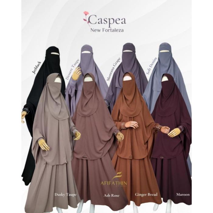 [Ready] Afifathin_Caspea Set Gamis Dress Couple Ibu Anak Syari Bahan New Fortaleza Seragam Formal Ko