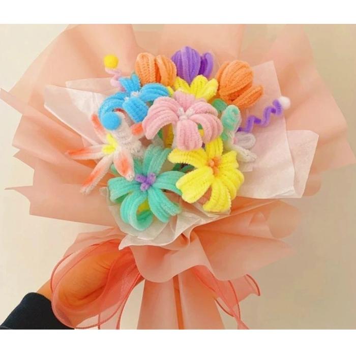 100Pcs Kawat Bulu Tebal Mix Warna 30cm Pipe Cleaner DIY Art Crafts / Kawat Bulu Mercy Pastel / Pipe 