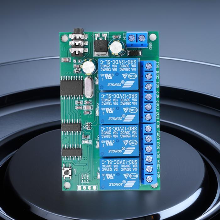 Ad22B04 4Ch Dtmf Signal Tone Voice Decoder Relay Switch Module Non-Locking/Self-Locking/Interlocking