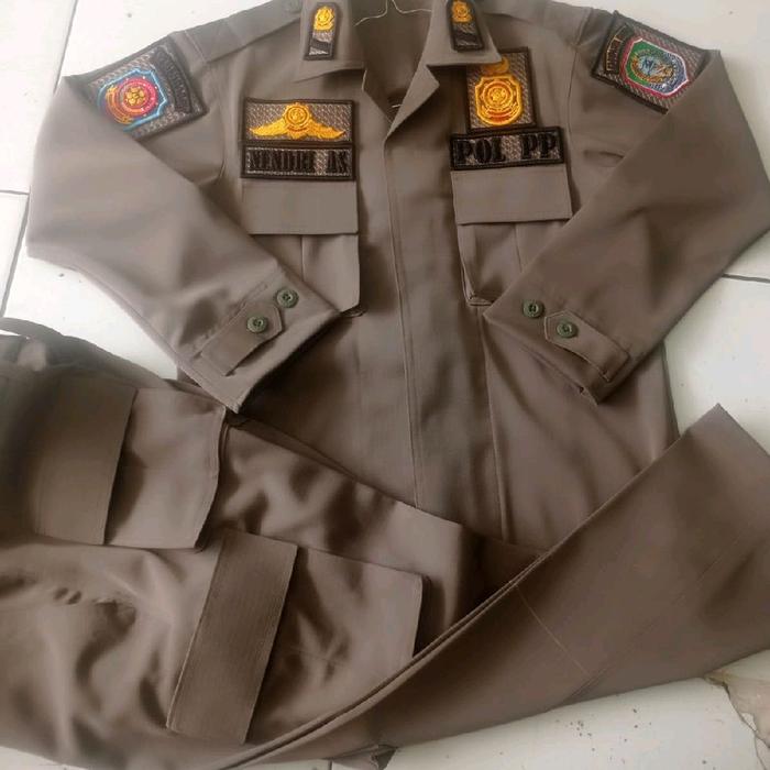 SERAGAM PDL POL PP BAJU DAN CELANA BAHAN LUSTER UKURAN DAN ATRIBUT BORDIR SESUAI PESANAN PEMBELI SER