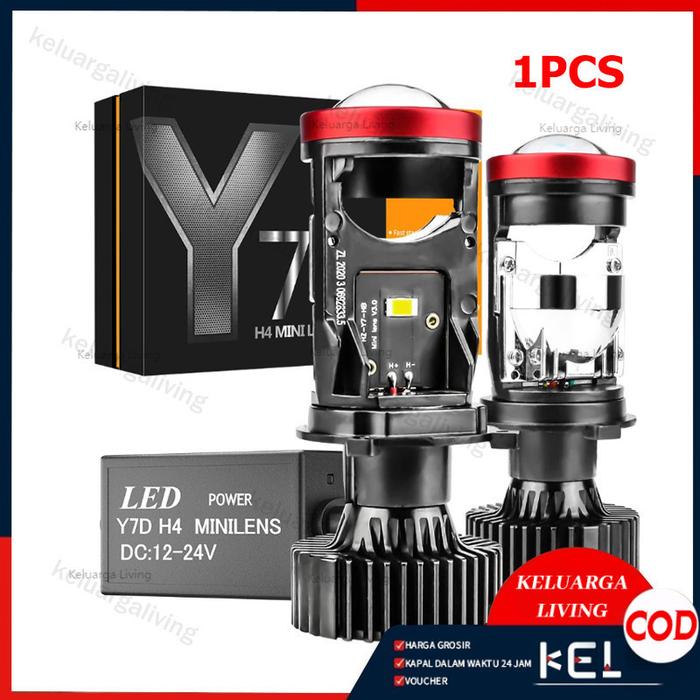 Projie Led Mobil Mini Projie Y7D H4 Mobil Super Terang Lampu Led Mobil Utama Kabut Headlamp Lampu Mo