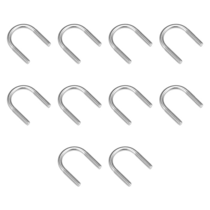 Uxcell 10Pcs Bolts M6 304 Stainless Steel U-Bolt Fastener For 22mm