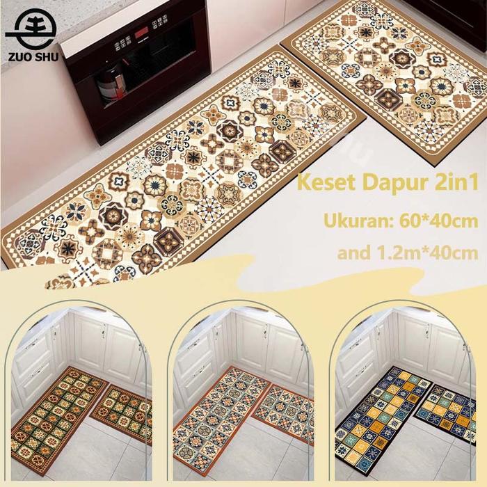 ZuoShu - Keset Dapur 2in1 Bahan TPR / Keset Dapur Panjang Keset Rumah / Alas Keset Kitchen