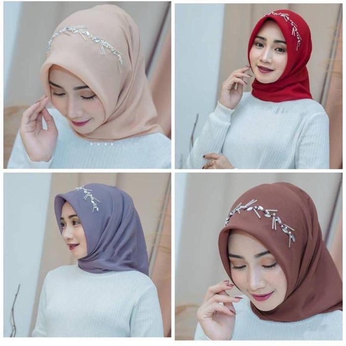 Hijab Bella Square Payet Laser Cut / Segiempat Bella Pearly LC - kadafa.id