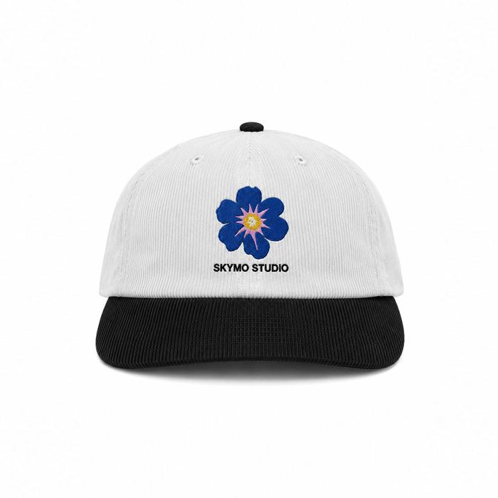 Skymo Apparel Baseball Caps Flower White