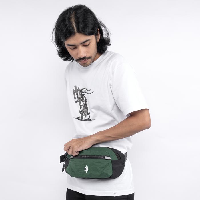 AGIV Tas Pinggang Maternal Disaster Shoulder Waist Sling Bag Bahan Poliester Berkerut Hitam Hijau de