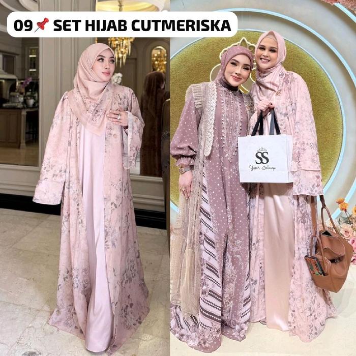 Gamis Set Hijab Abaya Blossom Cut Meyriska Ori Shellasaukia