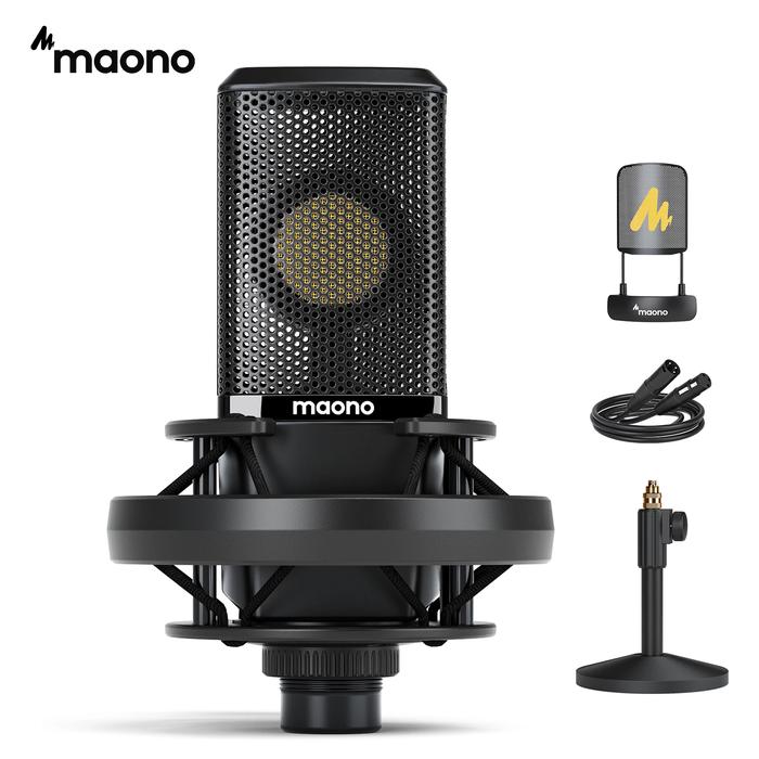 MAONO XLR Condenser Microphone All Metal with 34mm Large Diaphragm