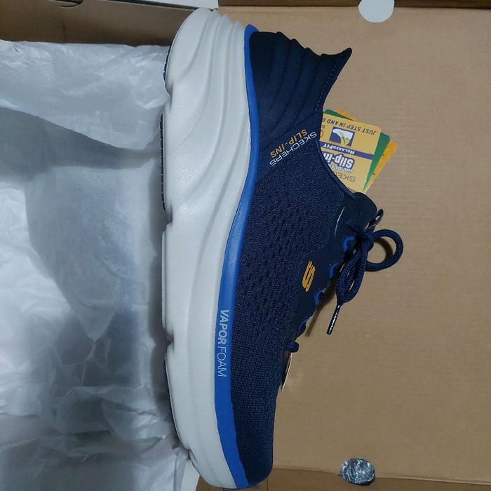 41 SKECHERS D'LUX VAPOR Hands Free Slips In Shoes Sneakers NAVY / Sepatu Jalan Casual NEW ORIGINAL /