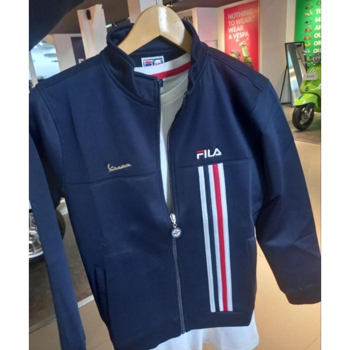 New Stock FILA x Vespa Jacket Jackscube Navy Katun Nilon
