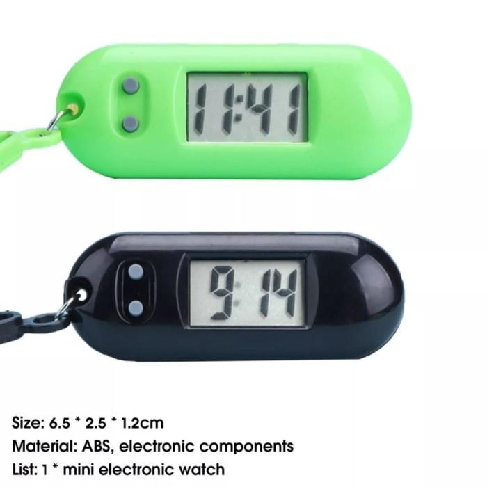 Gantungan Kunci Jam Digital LCD Saku Mini Portable Jam Elektronik