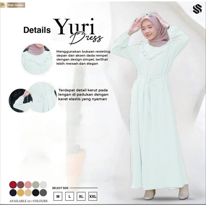 Yuri Dress Gamis Wanita Crinkle Kekinian Korean Sytle - Gamis Muslim 2026