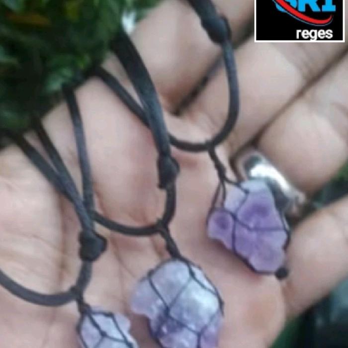 KALUNG SATIN BANDUL BONGKAHAN BATU KECUBUNG UNGGU KALIMANTAN