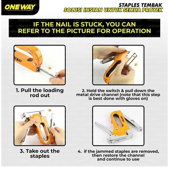 Staples Gun 3 in 1 Jumbo Staple Gun Tacker Stapler Tembak Multifungsi Kayu Tembok Kain