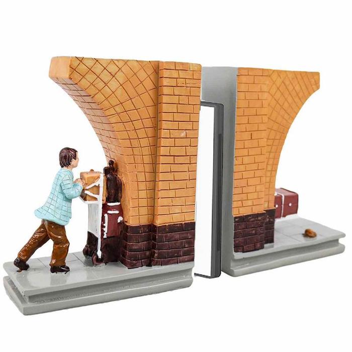 Unique Train Station Platform Bookend Decorative BookNook Miniature