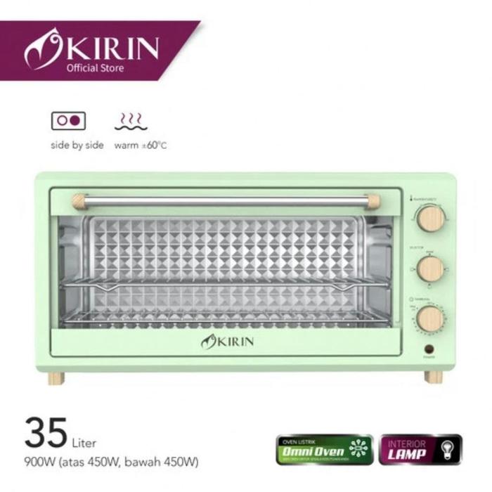 Kirin Oven Listrik 35L KBO-350WB Putih - Oven Serbaguna