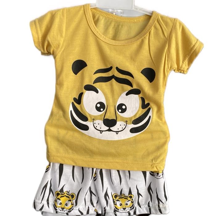 Setelan anak cowok harimau kuning