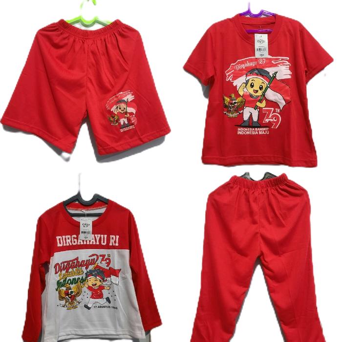 Baju Anak Lengan Panjang Merah Putih untuk Kemerdekaan - Fashion