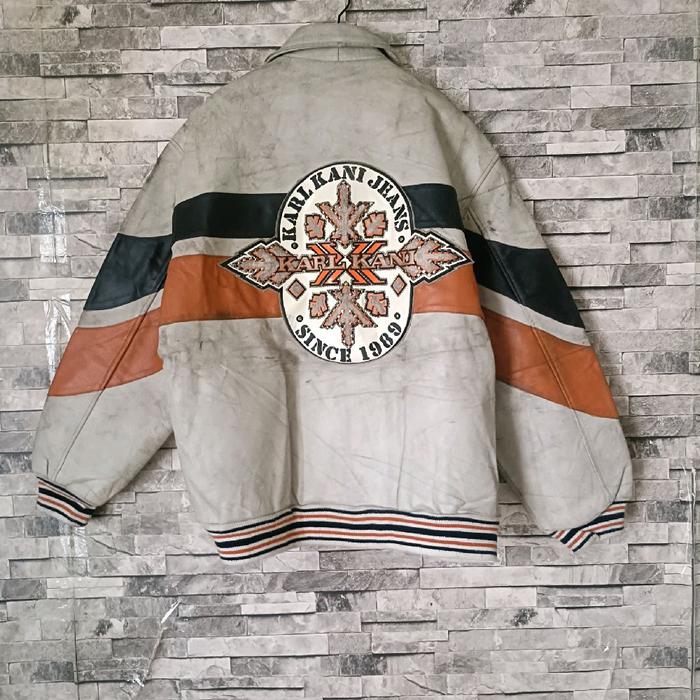 ( size XXL ) jaket kulit vintage Karl kani oversized full grain leather jacket