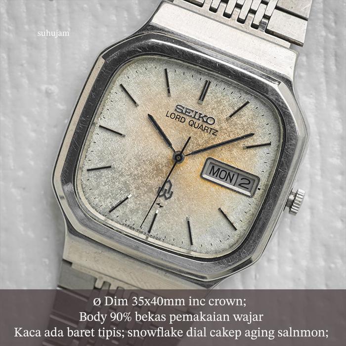 Seiko tank Lord Quartz Snowflake dial aging mengarah ke salmon dial, bracelet AM up to 90kg, PRX, Na