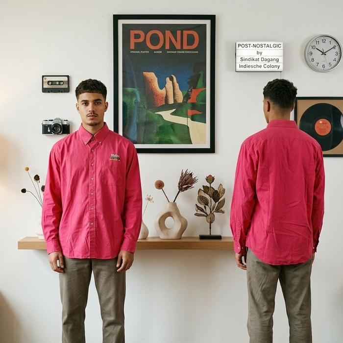 Kemeja Vintage Winston Winners Club Button Down Camel Kool Things Casual Oversize Retro Red Roses Co