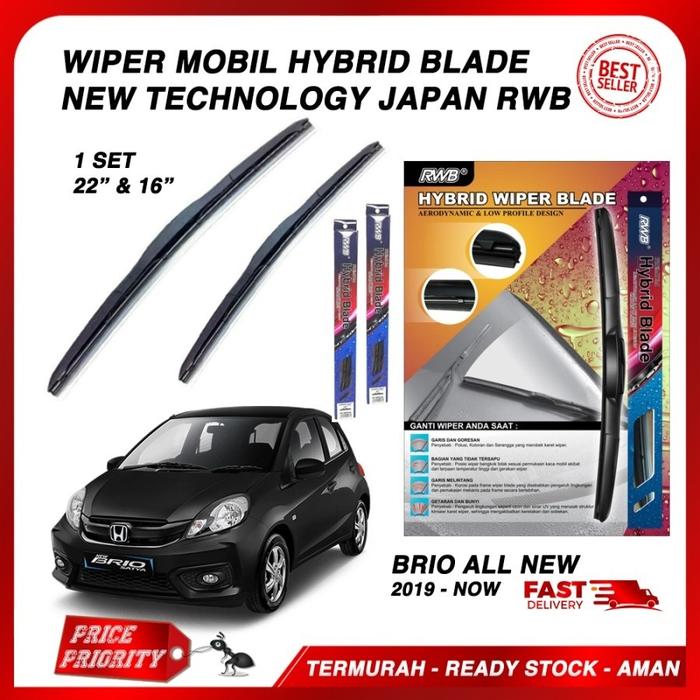 Wiper Mobil HONDA BRIO Karet Wiper Frameless Hybrid Blade Set RWB